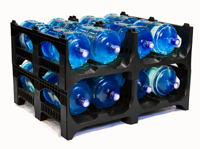 Поддон пластиковый перфорированный 1200x1000x388 черный (BottleRack)